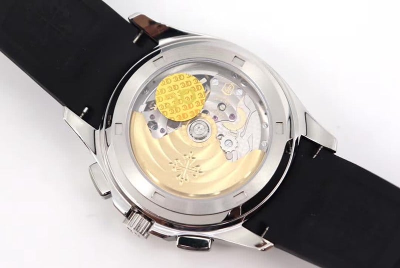 OM Factorytop-tierhigh-quality replicaPatek Philippe grenade chronograph watch new 5968A-001 integrated movement watch black rubber braceletmovement picture