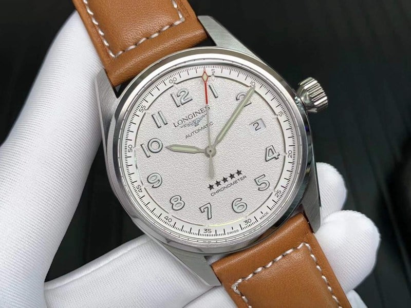 Longinesreplica watch pioneer series five-star admiral white dial mechanical watch front view