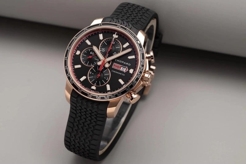 watch ChopardV7 factory racing series rose goldblack dial boutique men's mechanical watch front view