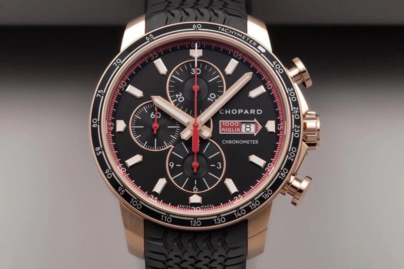 watch ChopardV7 factory racing series rose goldblack dial boutique men's mechanical watch front view