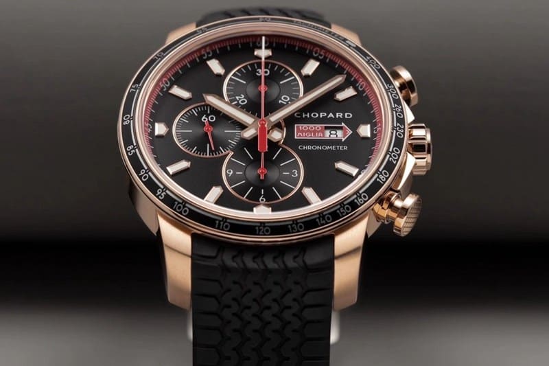 watch ChopardV7 factory racing series rose goldblack dial boutique men's mechanical watch detail shots
