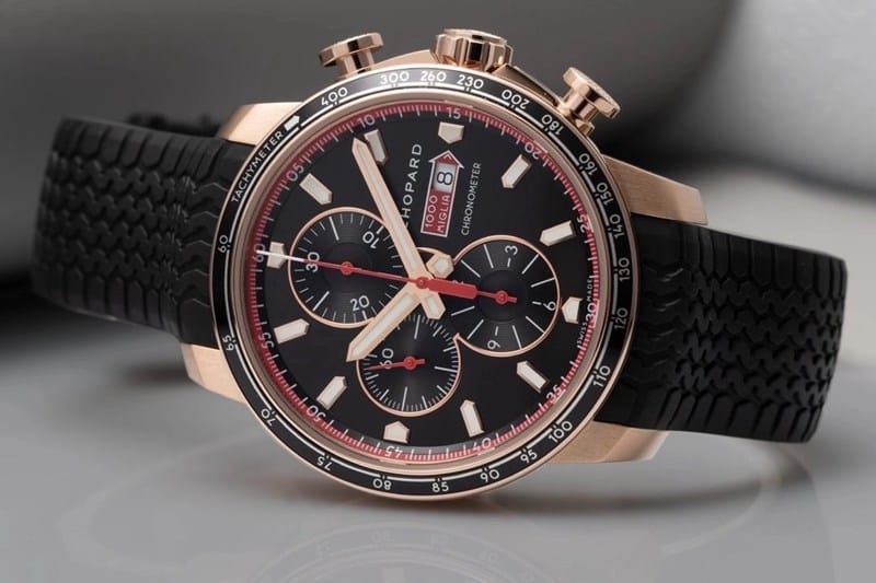 watch ChopardV7 factory racing series rose goldblack dial boutique men's mechanical watch front view