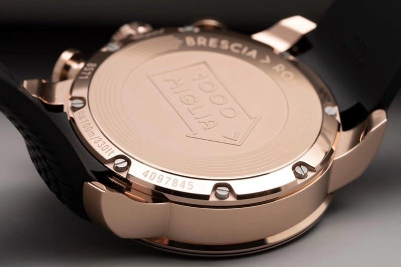 watch ChopardV7 factory racing series rose goldblack dial boutique men's mechanical watch back cover picture