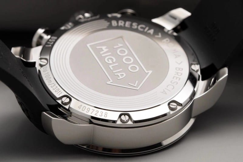 watch ChopardV7 factory boutique racing series black dial men's mechanical watch back cover picture