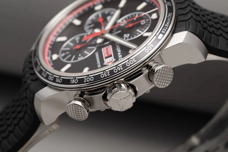 watch ChopardV7 factory boutique racing series black dial men's mechanical watch side view