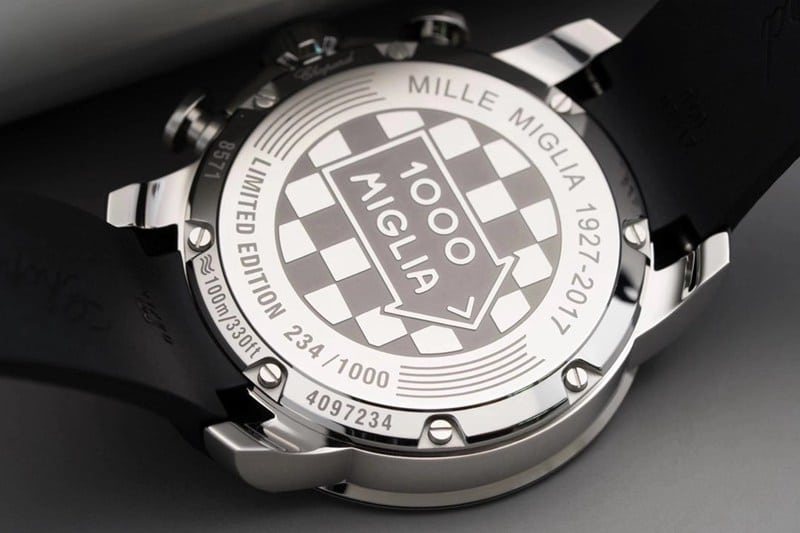 watch ChopardV7 factory racing series rose goldblack dial boutique men's mechanical watch back cover picture