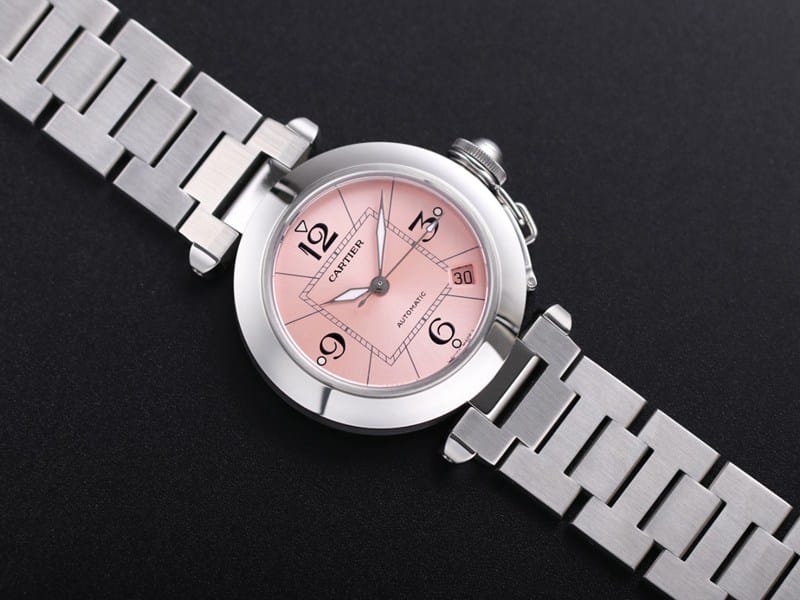 V9 FactoryCartierhigh-quality watch Pasha series W31074M7ladies' watch mechanical pink dial front view
