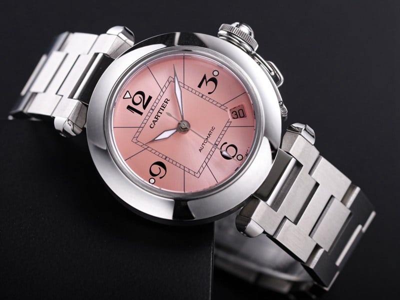 V9 FactoryCartierhigh-quality watch Pasha series W31074M7ladies' watch mechanical pink dial front view