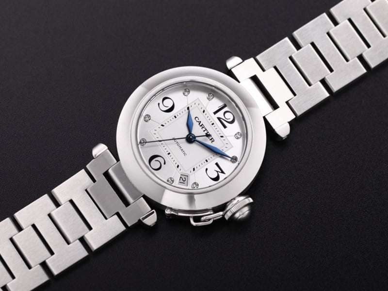 V9 Factorysuper watch Cartier Pasha series W31074M7 ladies automatic movementwhite dial front view