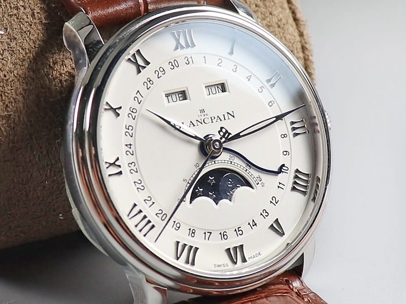 OM FactoryBlancpainsuper watch villeret classic 6654 new V3 upgraded version 0.6mm thinner than V2 white dial front view