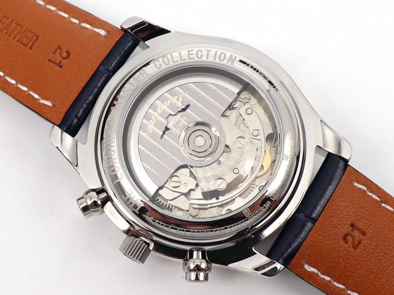 GL factory Longinessuper watch famous eight-pin moon phase7751blue dialleather strap movement picture
