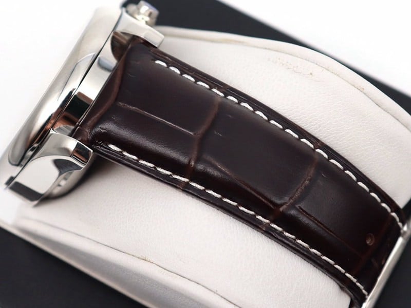 GL factory Longines high-quality watch famous eight-pin moon phase7751white dialleather strap model bracelet picture