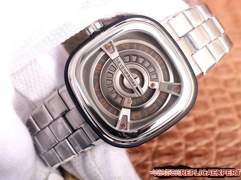 SEVENFRIDAYreplica/seven day display five watch automatic movementmen's watch Swiss steel bracelet large dialM series front view