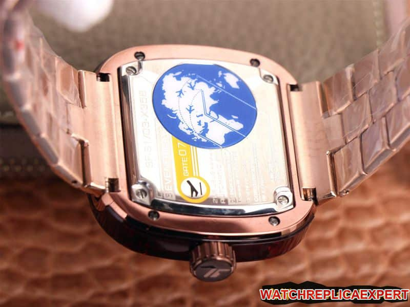 Seven day display five watch SEVENFRIDAY/automatic movementmen's watch Swiss steel bracelet large dialrose gold color back cover picture