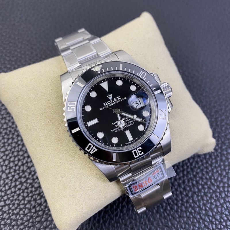 Rolex Black Submariner V3 version watch front view