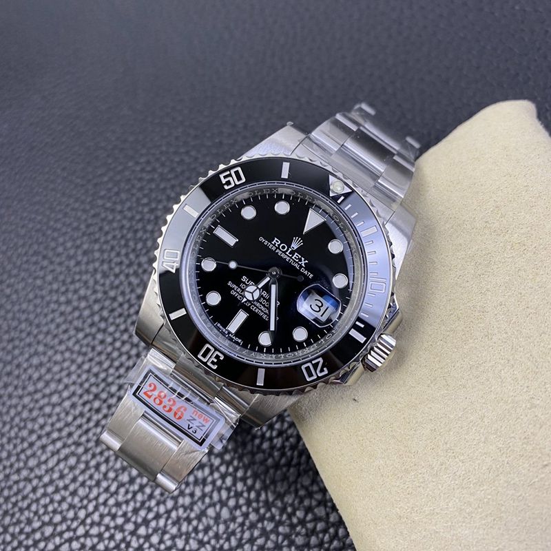Rolex Black Submariner V3 version watch front view