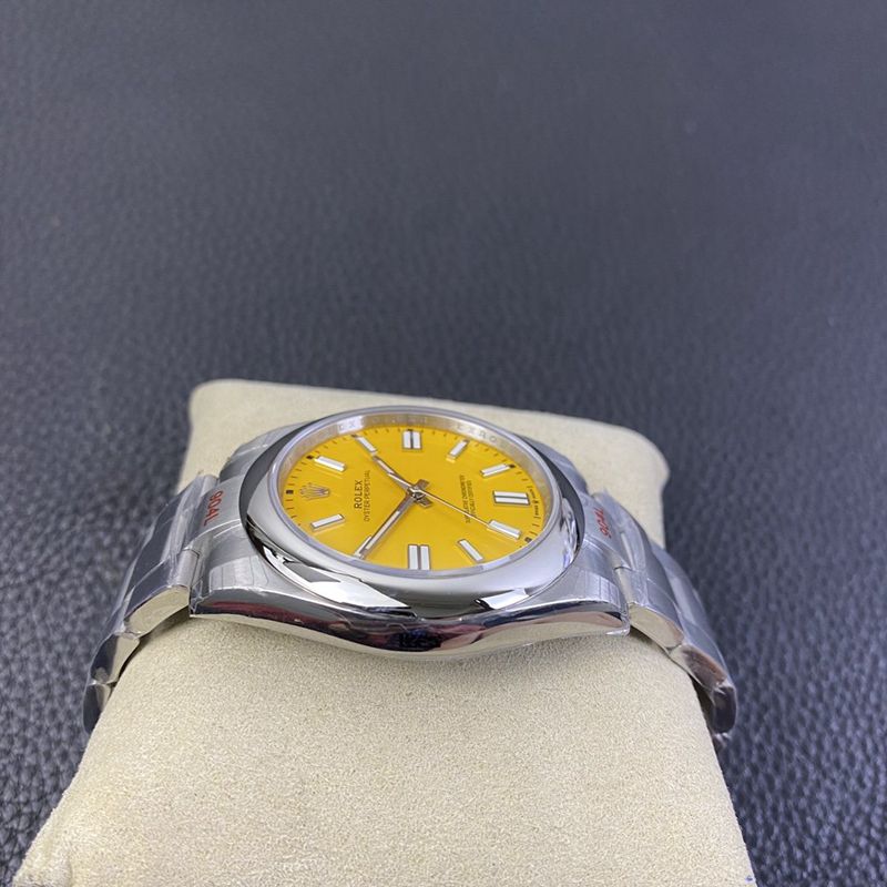 Rolex2020 new watch Oyster Perpetual yellow plate 3230movement side view