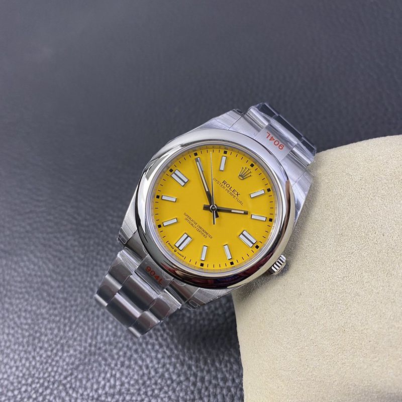 Rolex2020 new watch Oyster Perpetual yellow plate 3230movement front view