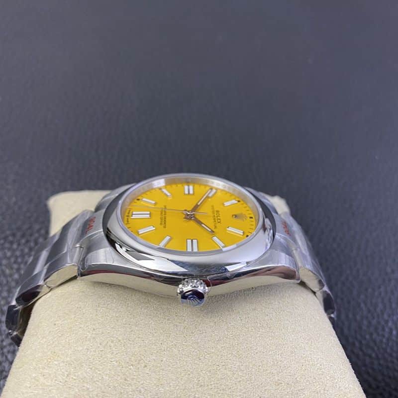 Rolex2020 new watch Oyster Perpetual yellow plate 3230movement side view