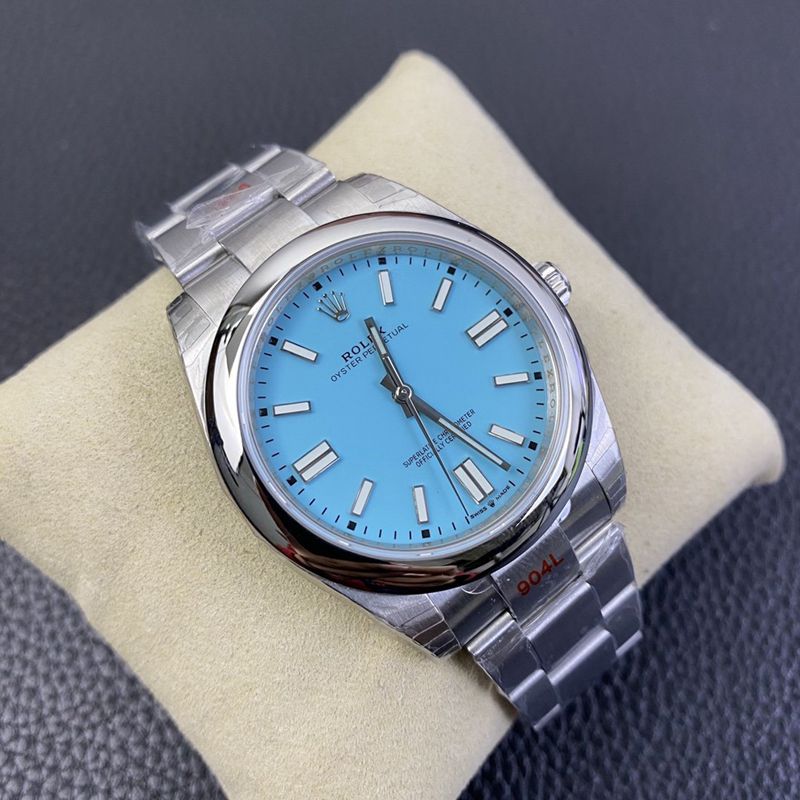 Rolex2020 new watch Oyster Perpetual Tiffany blue dial3230movement front view