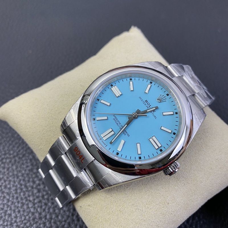 Rolex2020 new watch Oyster Perpetual Tiffany blue dial3230movement front view