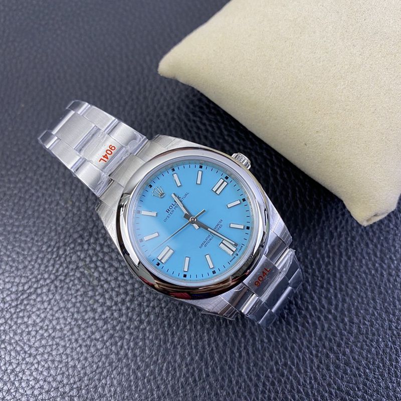 Rolex2020 new watch Oyster Perpetual Tiffany blue dial3230movement front view