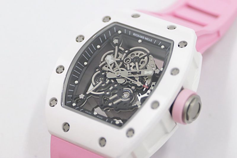 Richard Mille RM-055 V2 white ceramic detail shots