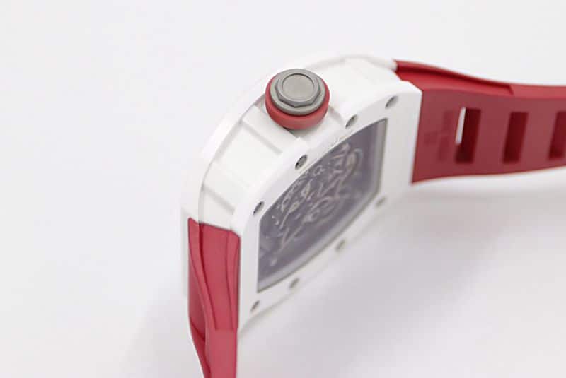Richard Mille's new RM-055 imported white ceramic V2 upgraded watch detail shots