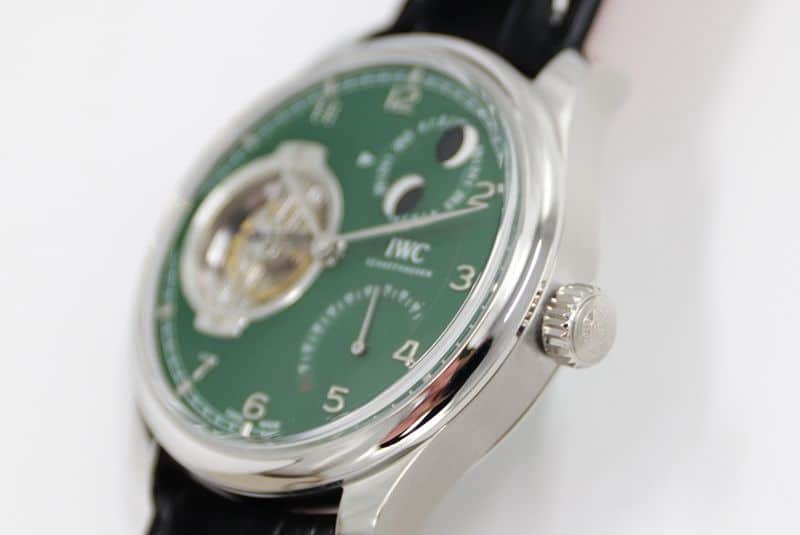 IWC Portuguese series constant power tourbillon 150th anniversary special edition watch detail shots