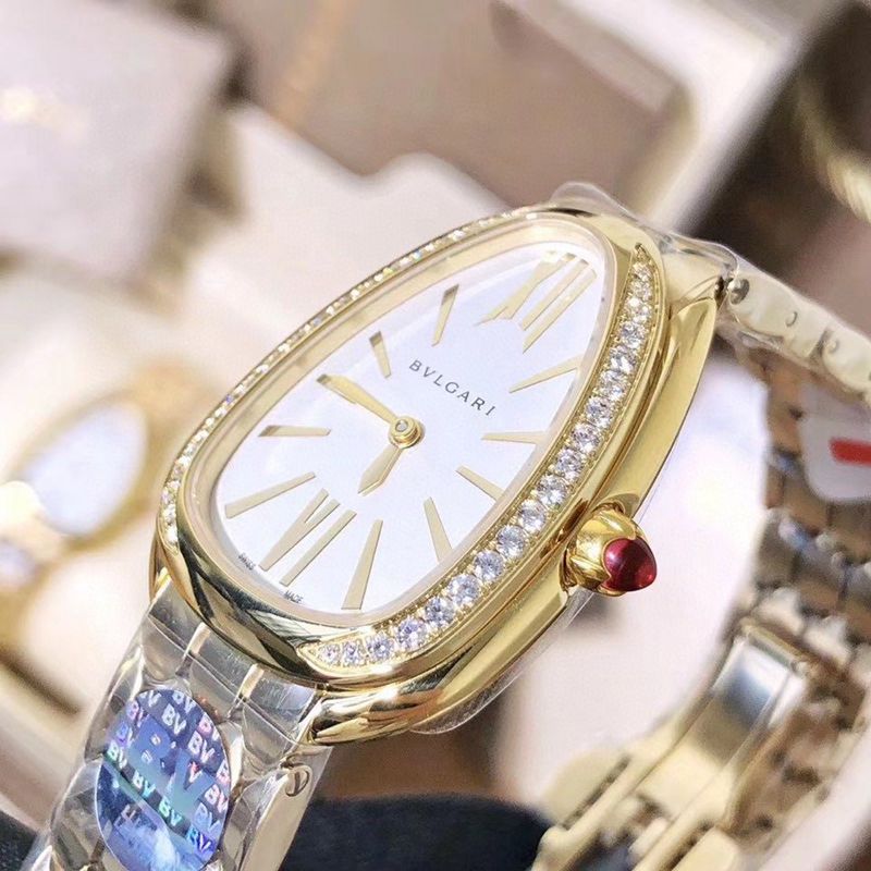 Bvlgarireplica watch ladies gilt snake shadow market highest version original mold opening front view
