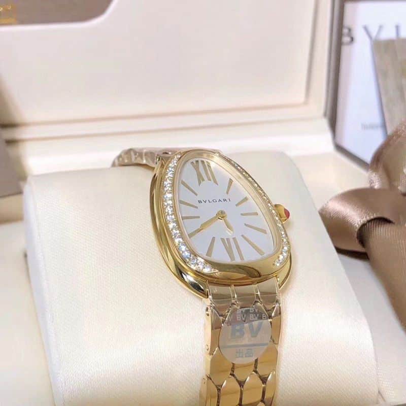 Bvlgarireplica watch ladies gilt snake shadow market highest version original mold opening front view