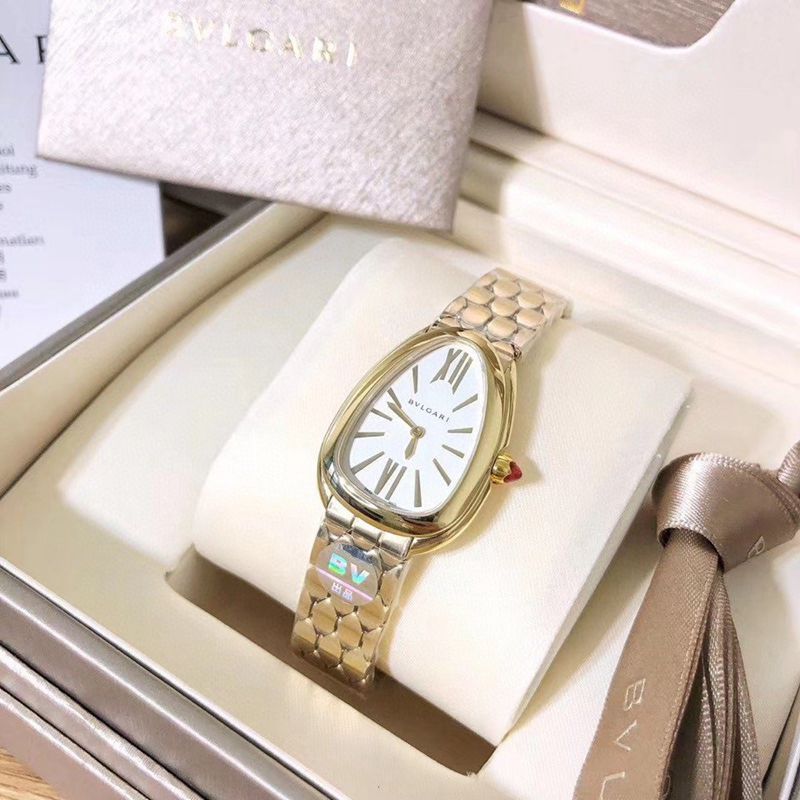 Bvlgarireplica watch ladies gilt snake shadow market highest version original mold opening front view