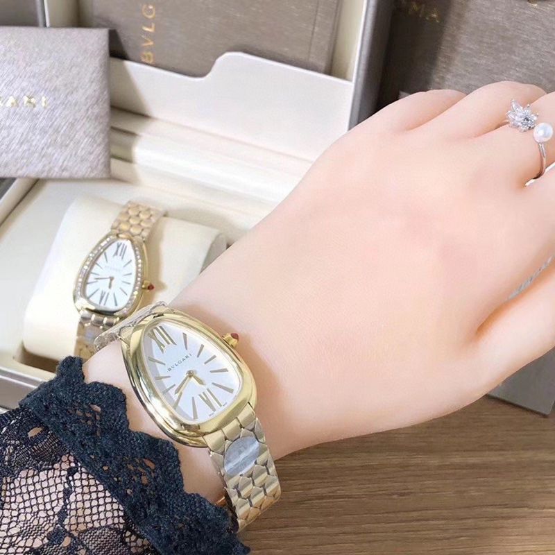 Bvlgarireplica watch ladies gilt snake shadow market highest version original mold opening front view