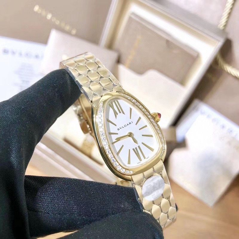 Bvlgarireplica watch ladies gilt snake shadow market highest version original mold opening front view