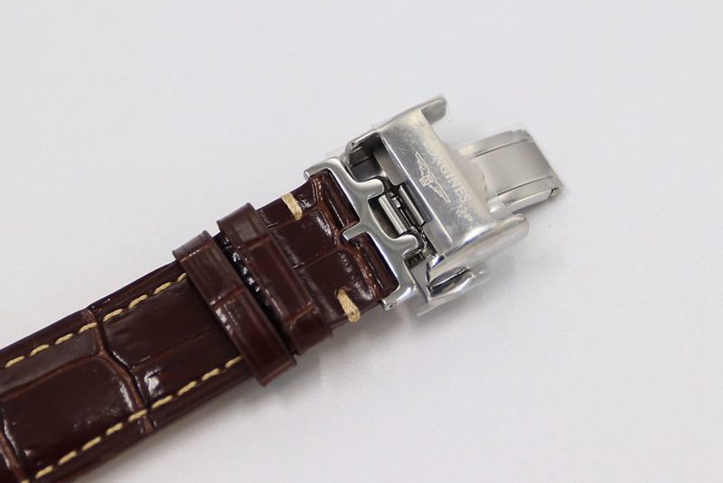 GS factory Longines famous craftsman series moon phase watch watch white dial brown braceletclasp picture