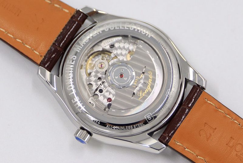 GS factory Longines famous craftsman series moon phase watch watch white dial brown braceletmovement picture