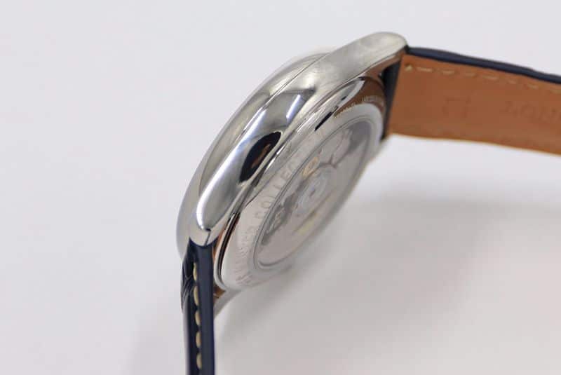 GS factory Longinesreplica watch master series moon phase watch simple blue dial side view
