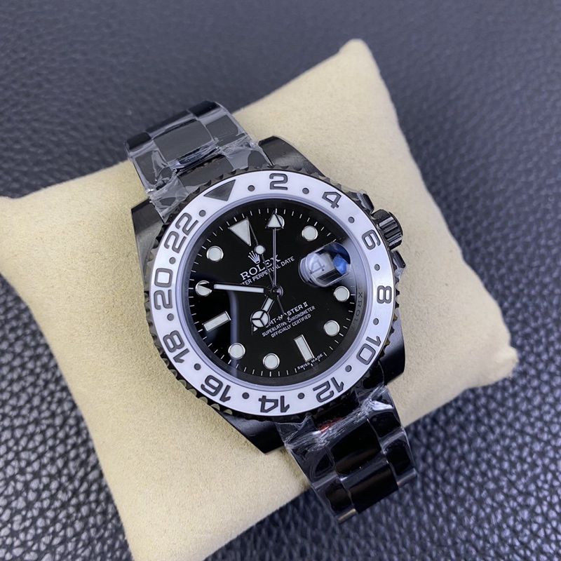 Rolexreplica watch 116710 black and white two-color ceramic dial Black Samurai Oreo front view