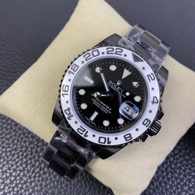 Rolexreplica watch 116710 black and white two-color ceramic dial Black Samurai Oreo front view