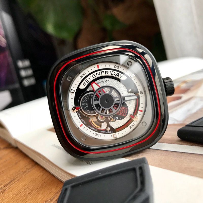 Sevenday display five watch new sevenfridayP1B/10 joint model front view