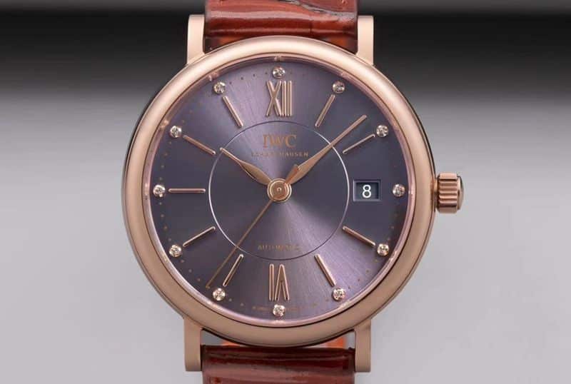 Front view of the IWC top-tierladies' watch, the Portofino top-tierladies' watch for women