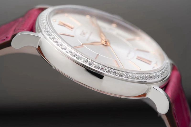 Side view of IWC’s masterpiece women’s Portofino watch