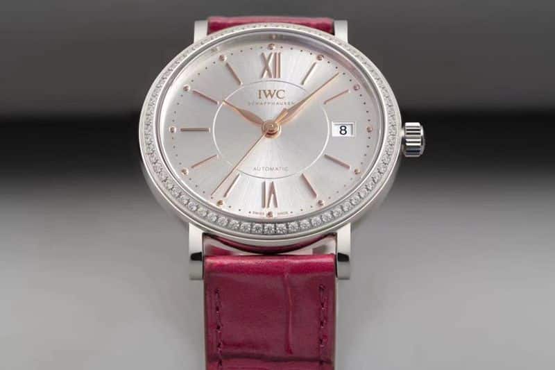 Detail shots of IWC’s masterpiece women’s Portofino watch