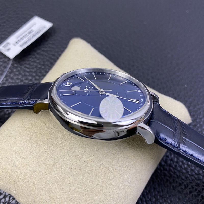IWC watch Portofino series moon phase automatic watch side view