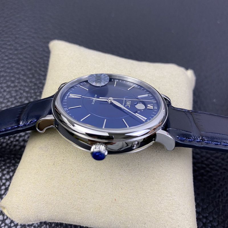 IWC watch Portofino series moon phase automatic watch side view