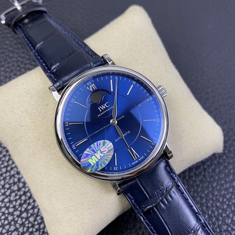 IWC watch Portofino series moon phase automatic watch front view