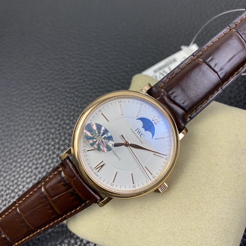 IWC watch Portofino series moon phase automatic watch front view