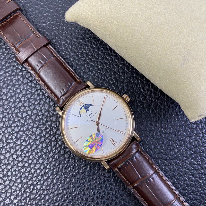 IWC watch Portofino series moon phase automatic watch front view
