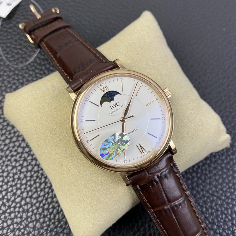 IWC watch Portofino series moon phase automatic watch front view