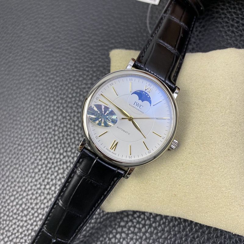 IWC watch Portofino series moon phase automatic watch front view